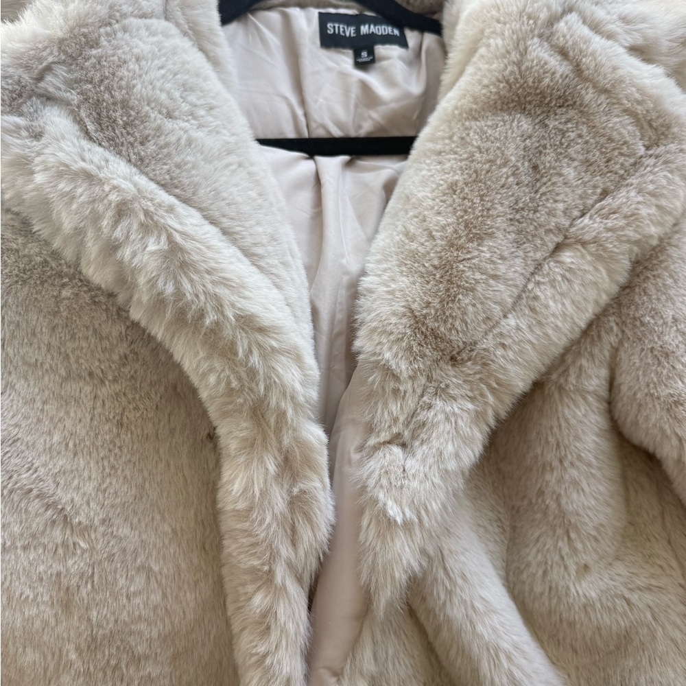 Steve Madden Luxe Beige Teddy Jacket - Picture 5 of 7